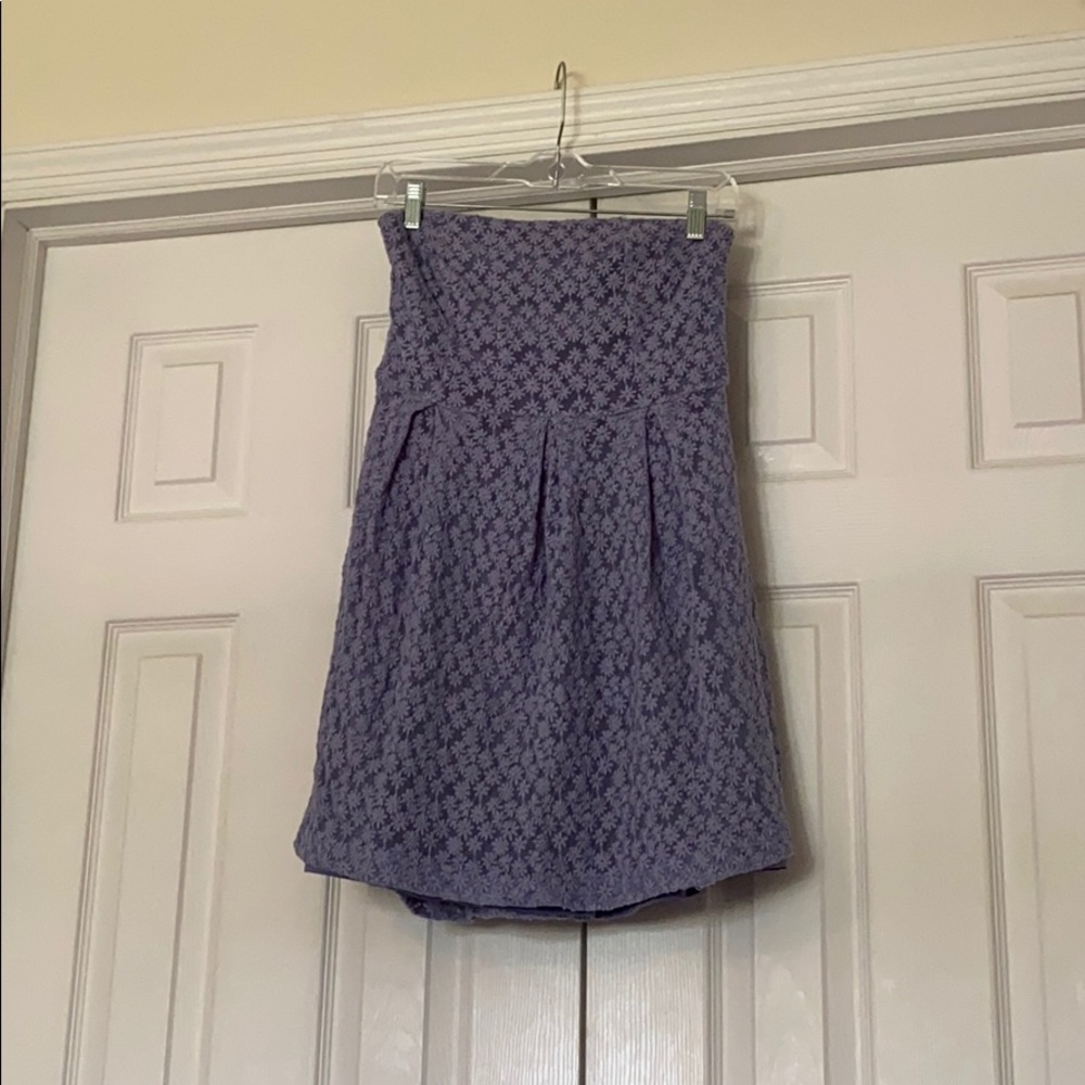 Strapless Periwinkle Floral Dress